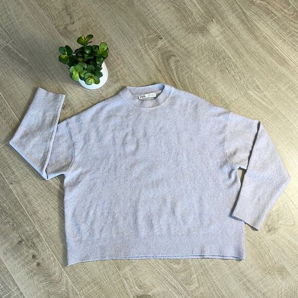 Zara Sweaters - ZARA Lavender Wool Blend Crew Neck Long Sleeve Sweater Women’s Size Medium
